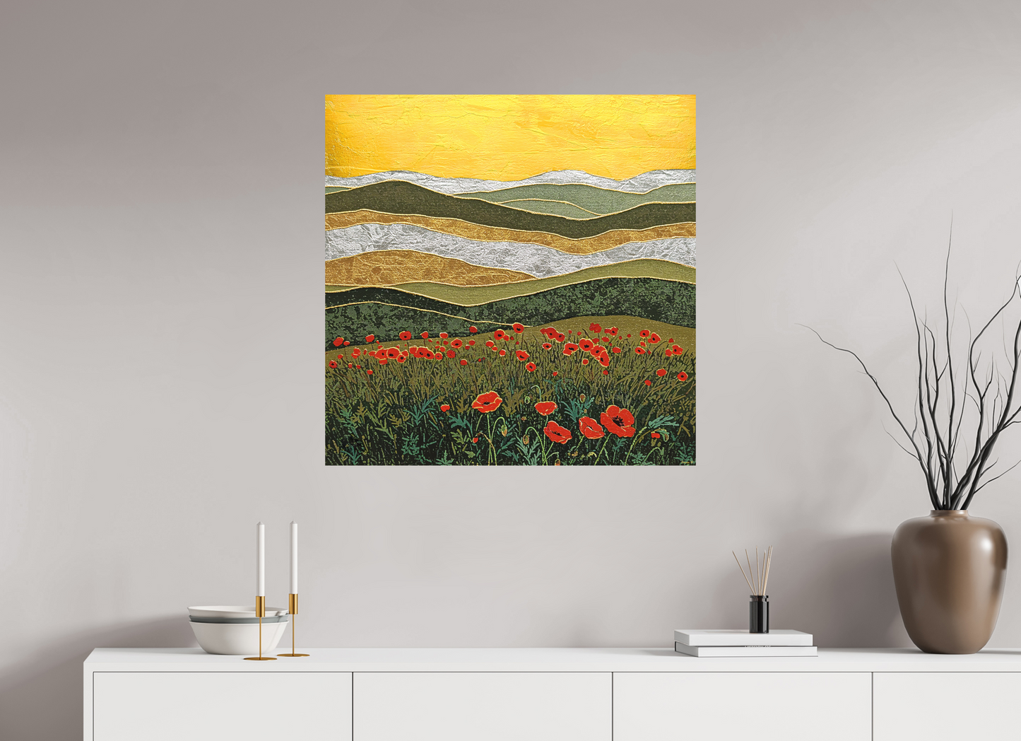 Red Poppies - Large, Metal Collection 2025