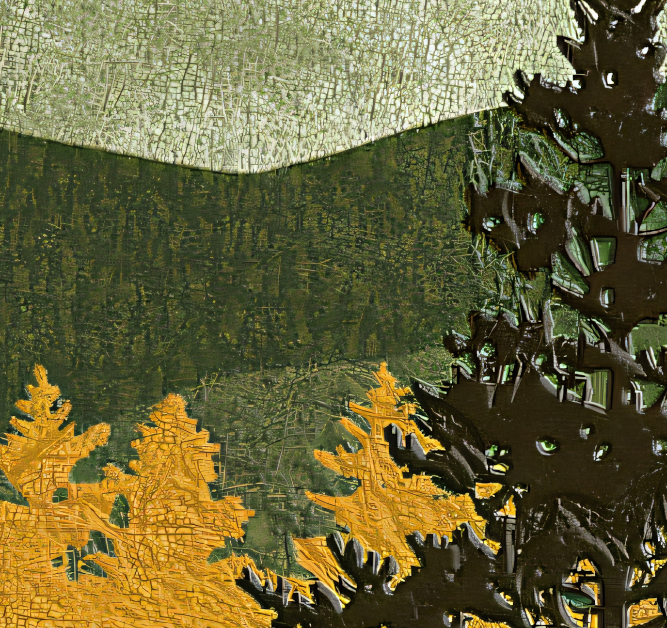 Pines - Large, Olive and Gold Collection 2025